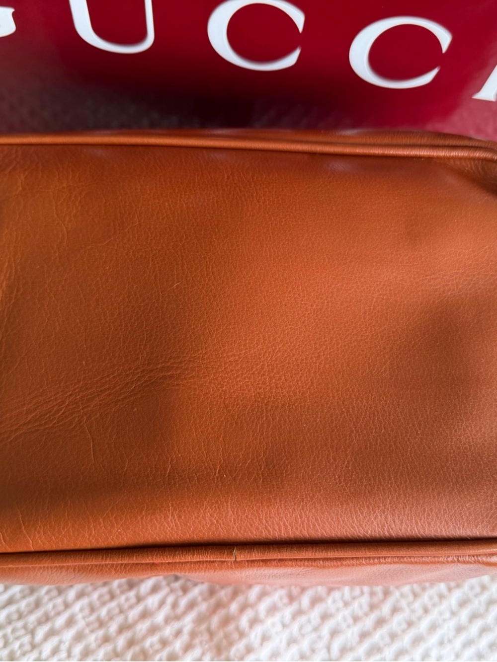 Gucci Brown Leather Horsebit Top-Handle Vanity: Gold Hardware, Suede Interior - Picture 3 of 8